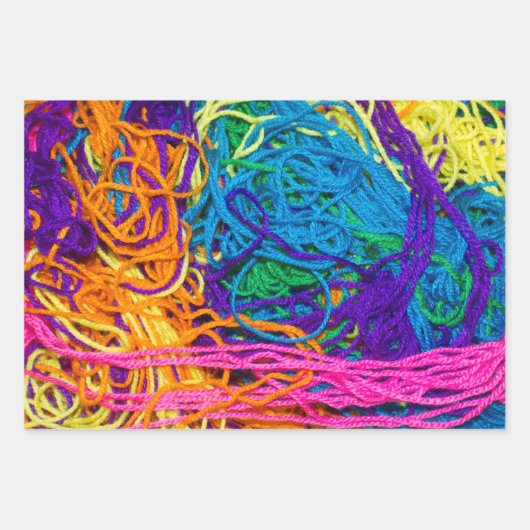 Garnwirbel Farbige Crochet und Gemenge Geschenkpapier Set (Vorderseite)