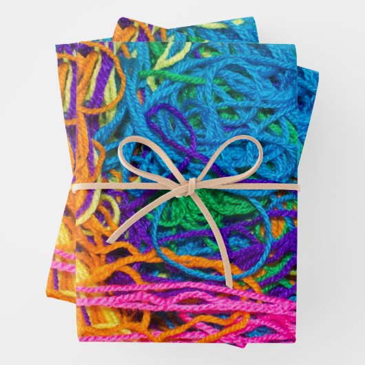 Garnwirbel Farbige Crochet und Gemenge Geschenkpapier Set (Beispiel)