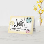 Garnwolle Schaf Strickschnack Weihnachten Karte (Gelbe Blume)