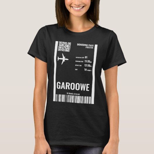 Garoowe Somalia Boarding Pass Airline Ticket Trave T-Shirt (Vorderseite)