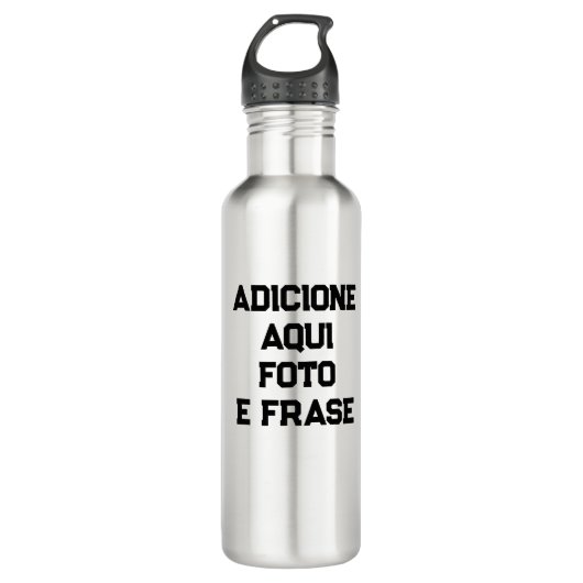 Garrafa de Água Personalizada: Foto e Frases Edelstahlflasche (Vorderseite)