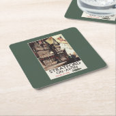 Garrick Gasthaus-und Harvard-Haus-Schienen-Plakat Rechteckiger Pappuntersetzer (angewinkelt)