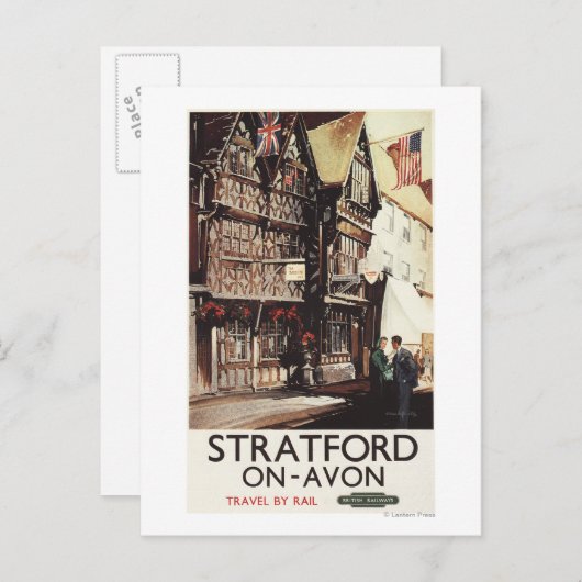 Garrick Inn und Harvard House Rail Poster Postkarte (Vorne/Hinten)