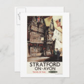 Garrick Inn und Harvard House Rail Poster Postkarte (Vorne/Hinten)