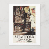 Garrick Inn und Harvard House Rail Poster Postkarte (Vorderseite)