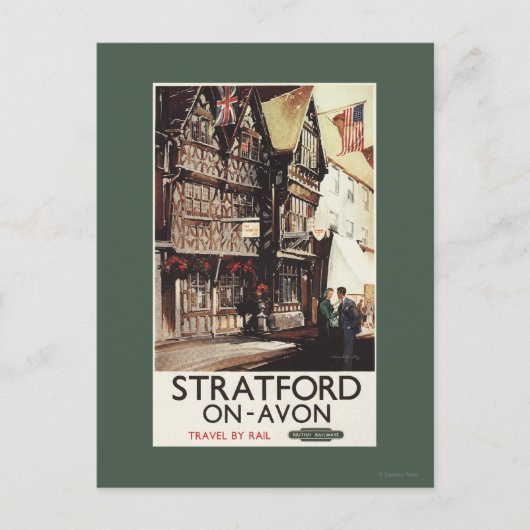 Garrick Inn und Harvard House Rail Poster Postkarte (Vorderseite)