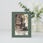 Garrick Inn und Harvard House Rail Poster Postkarte (Stehend Vorderseite)