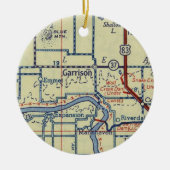 Garrison ND Old Map Keramik Ornament (Vorne)