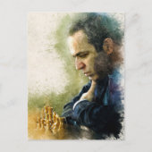 Garry Kasparov ✪ die Legende ✪ Wasserfarben Kunst Postkarte (Vorderseite)