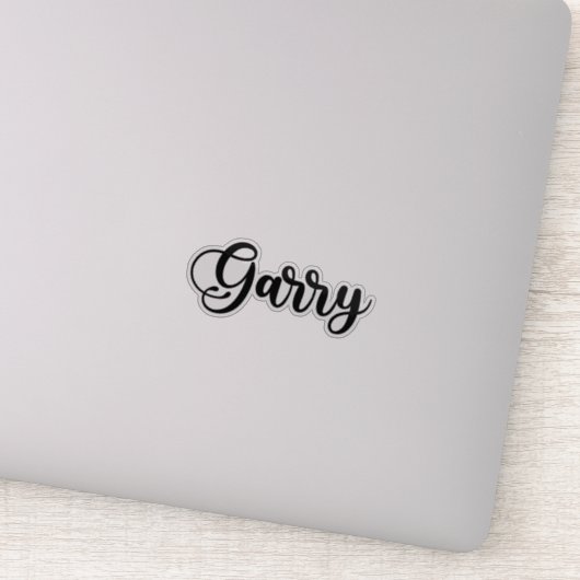Garry Name - Handgeschriebene Kalligrafie Aufkleber (Detail)