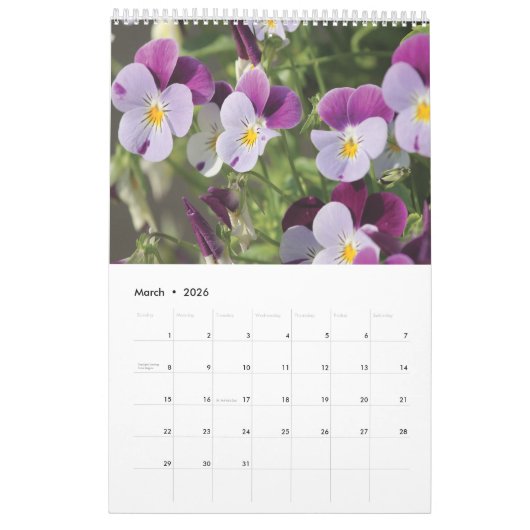 Gärten 2025 Blume 1 Kalender (Mär 2026)