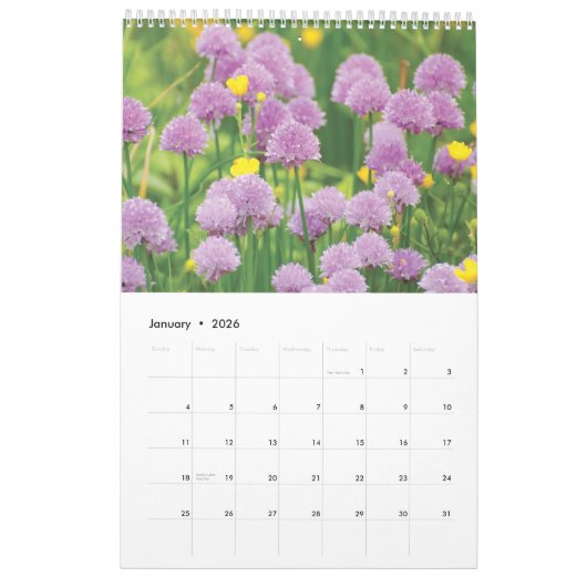 Gärten 2025 Blume 1 Kalender (Jan 2026)