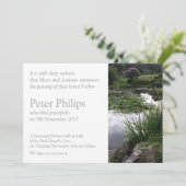 Garten 2 Friedlicher Teich Beerdigung Ankündigung (Stehend Vorderseite)