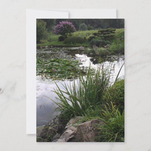 Garten 2 Friedlicher Teich Beerdigung Ankündigung (Rückseite)
