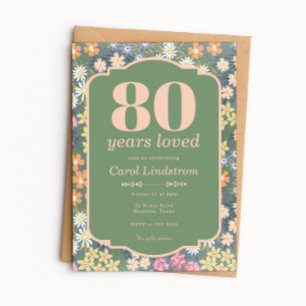 Garten 80 Jahre Geliebte Geburtstagsfeier Einladung