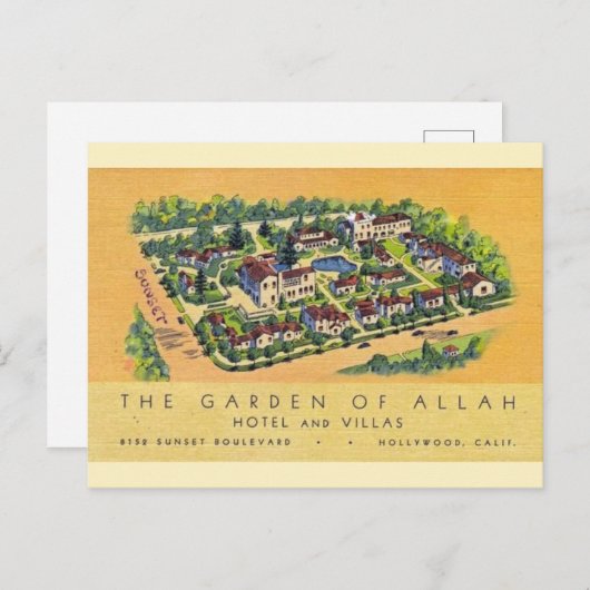 Garten Allah Hotel Farbe Postkarte (Vorne/Hinten)