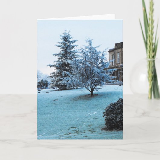 Garten am frostigen Morgen Feiertagskarte (Vorderseite)