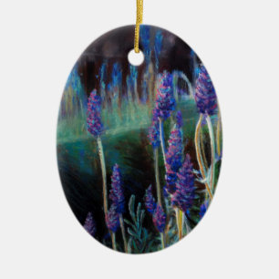 Garten am Teich bei Twilight Keramikornament