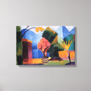 Garten am Thunersee am August Macke, Vintage Art Leinwanddruck
