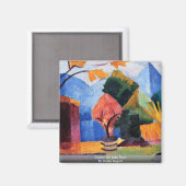 Garten am Thunersee Von Macke August Magnet (Vorderseite/Rückseite)