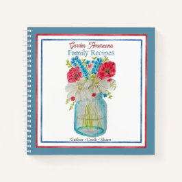 Garten-Americana-Familienrezepte-Wasserfarben-Reze Notizblock