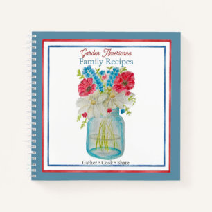 Garten-Americana-Familienrezepte-Wasserfarben-Reze Notizblock
