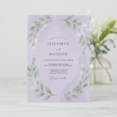 Garten Amethyst Blätter Hochzeit Einladung (Stehend Vorderseite)