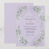 Garten Amethyst Blätter Hochzeit Einladung (Vorne/Hinten)