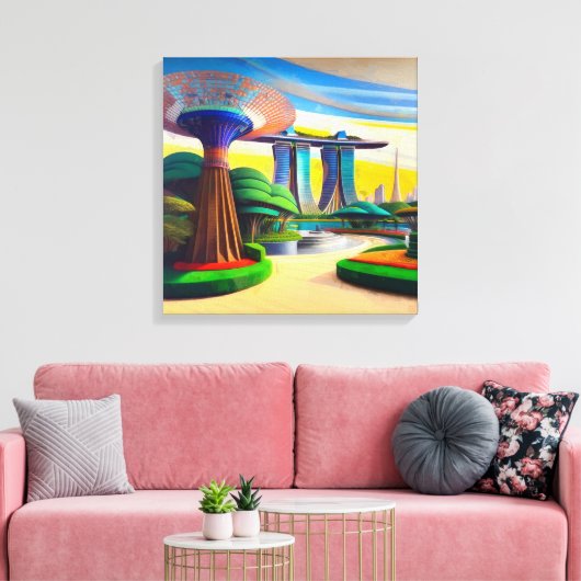 Gärten an der Bucht - Canvas Print Leinwanddruck (Insitu (Wohnzimmer))