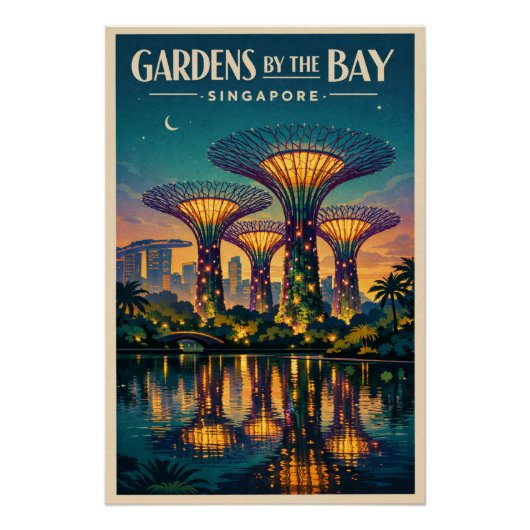 Gärten an der Bucht in Singapur Poster (Vorderseite)