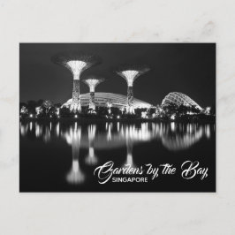 Gärten an der Bucht Singapore Black and White Post Postkarte