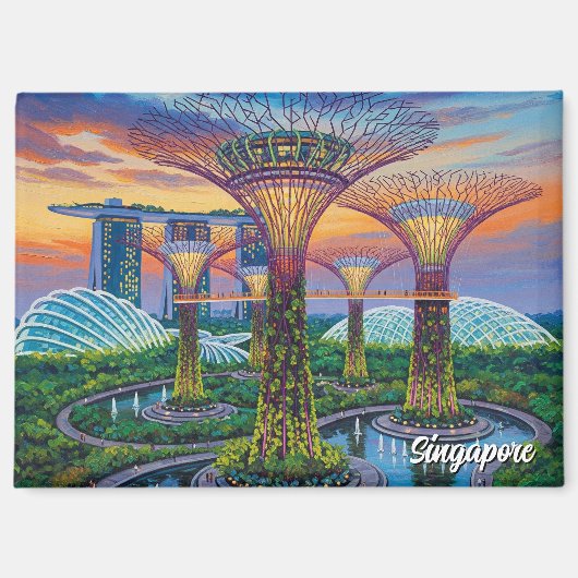 Garten an der Bucht von Singapur Magnet (Vorderseite)