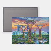 Garten an der Bucht von Singapur Magnet (Vorderseite/Rückseite)