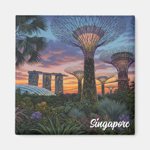 Garten an der Bucht von Singapur Magnet