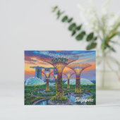 Garten an der Bucht von Singapur Postkarte (Stehend Vorderseite)