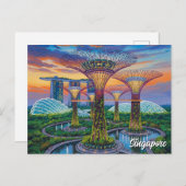 Garten an der Bucht von Singapur Postkarte (Vorne/Hinten)