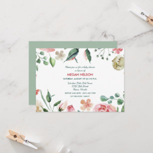 Garten-Aquarell-Blumen-Baby-Shower-Einladung Einladung