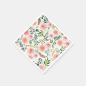 Garten - Aquarell-Rose und Leaf-Muster Serviette (Ecke)