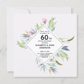 Garten auf der Riviera 60. Hochzeitstag Einladung