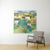 Garten, Bauernhof, Natur und Landschaft. Vintage E Wandteppich (Beispiel)