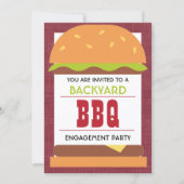 Garten- BBQ-Verlobungsfeier Einladung (Vorderseite)