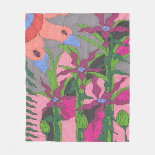 Garten bei Twilight Fleecedecke (Vorderseite)