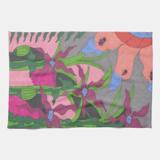 Garten bei Twilight Geschirrtuch (Horizontal)