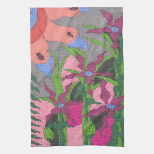 Garten bei Twilight Geschirrtuch (Vertikal)