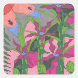 Garten bei Twilight Quadratischer Aufkleber