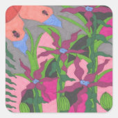 Garten bei Twilight Quadratischer Aufkleber (Vorderseite)