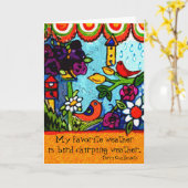 Garten Birdhouse Gruß-Karten-Vogel-Sommer-Frühling Karte (Gelbe Blume)