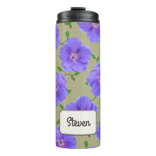 Garten-blaue Blume botanisch irgendein Name Thermosbecher