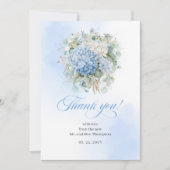 Garten Blaue Hortensien Eukalyptus Dankeskarten Dankeskarte (Vorderseite)