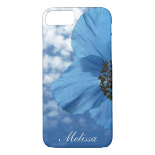 Garten-blaue Mohnblumen-Blumen-blauer Himmel mit Case-Mate iPhone Hülle